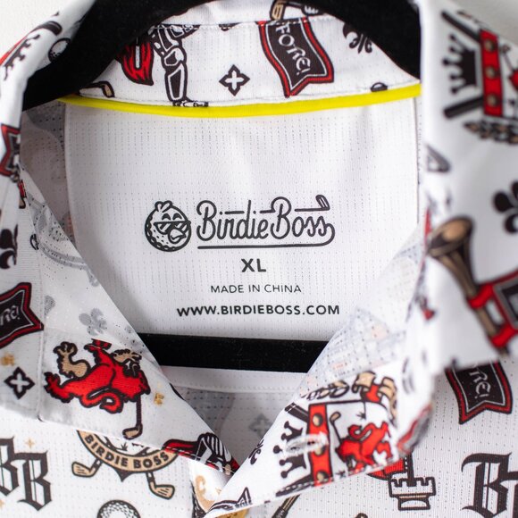 Birdie Boss Polo Shirt Men's XL White Sir Shanksalot Performance Golf - Picture 4 of 11